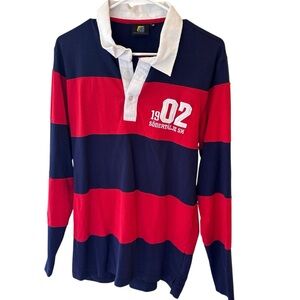 Men’s Rugby Shirt Medium – Navy Red Stripe Long Sleeve 1902 Södertälje SK